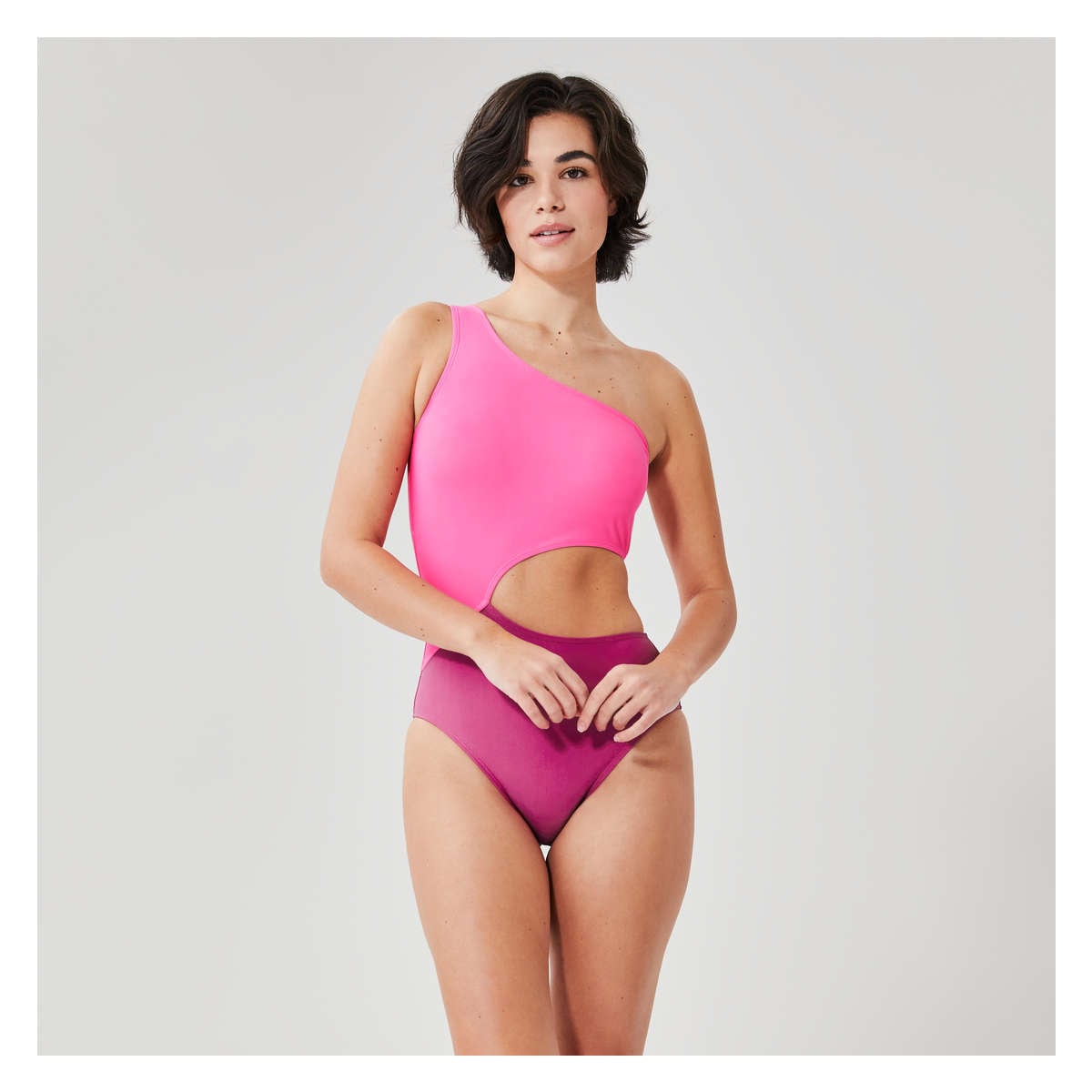 Pink off the 2025 shoulder swimsuit